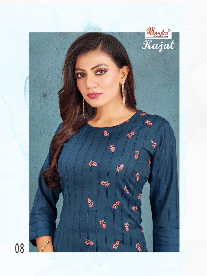 Kajal By Rung Rayon Embroidery Kurtis Catalog